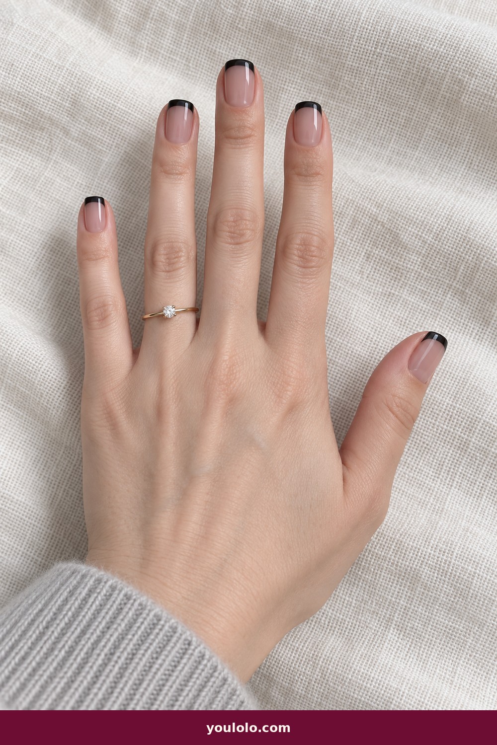 Black Glass French — French Nails Ideas idea 13