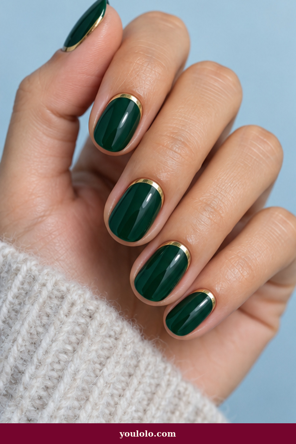 Emerald Green Nails idea 13: Emerald Gold Cuffs