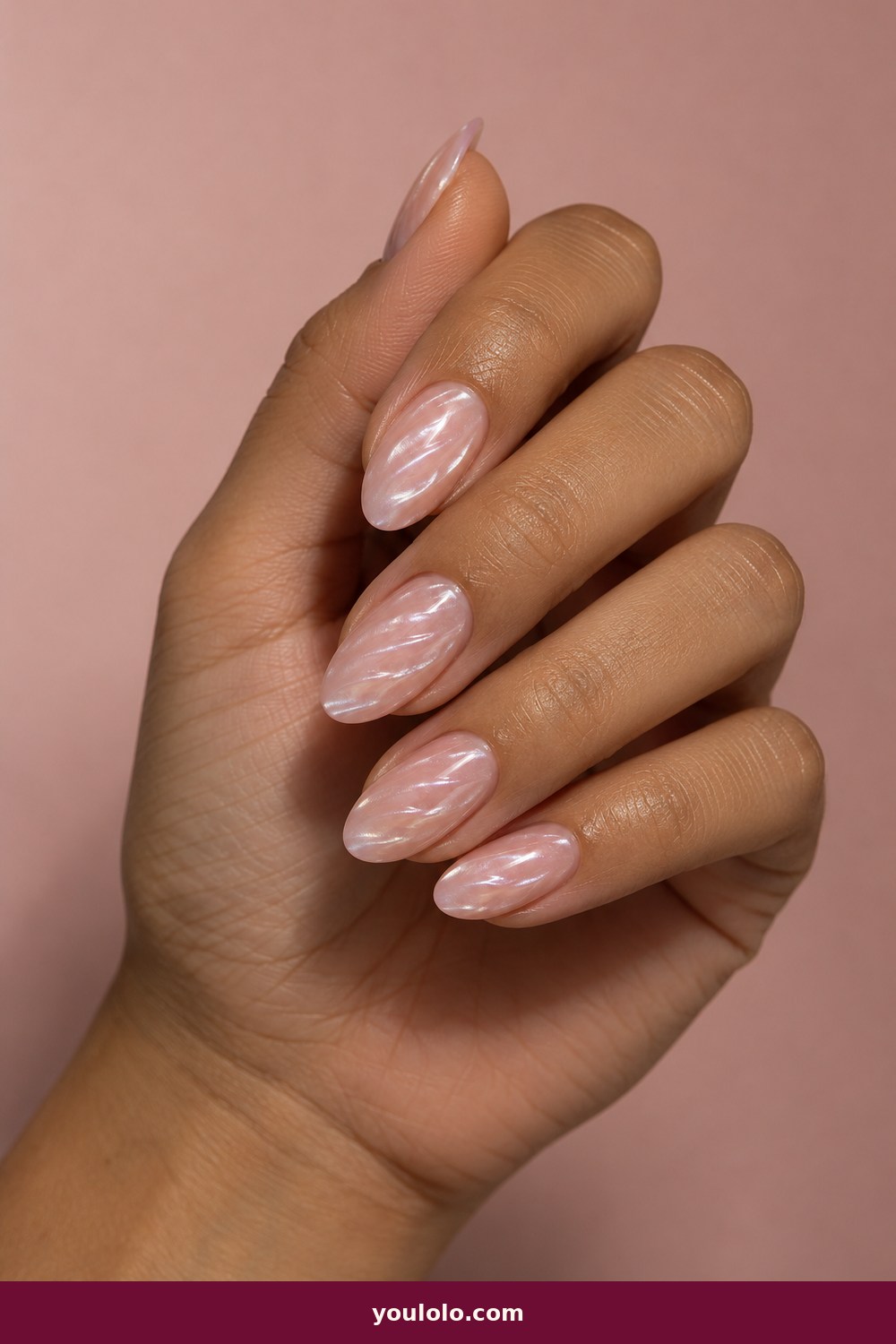 Cruise Nails idea 13: Pink Shell Ridges