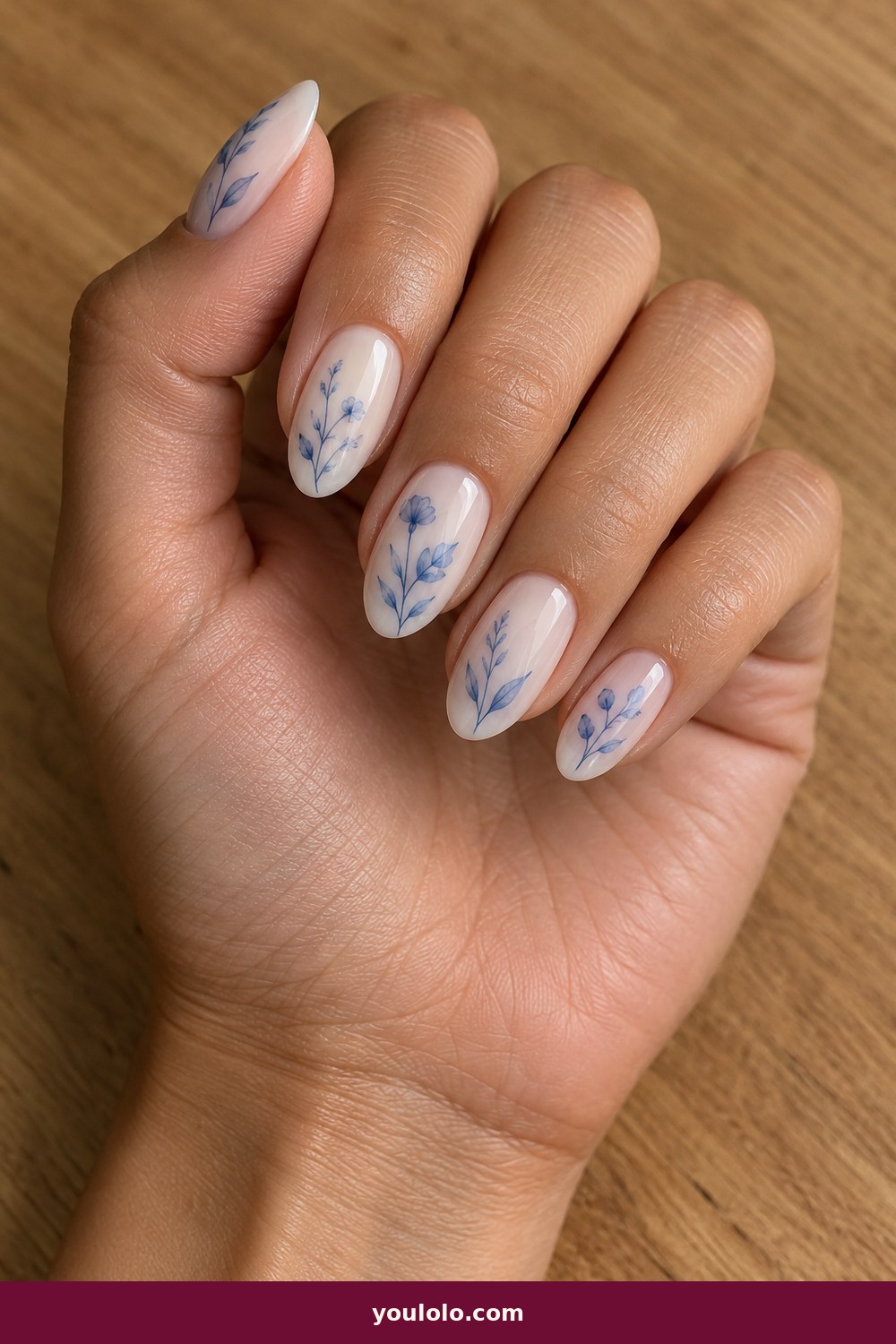 Funny Bunny Nails idea 13: Porcelain Blue Detail