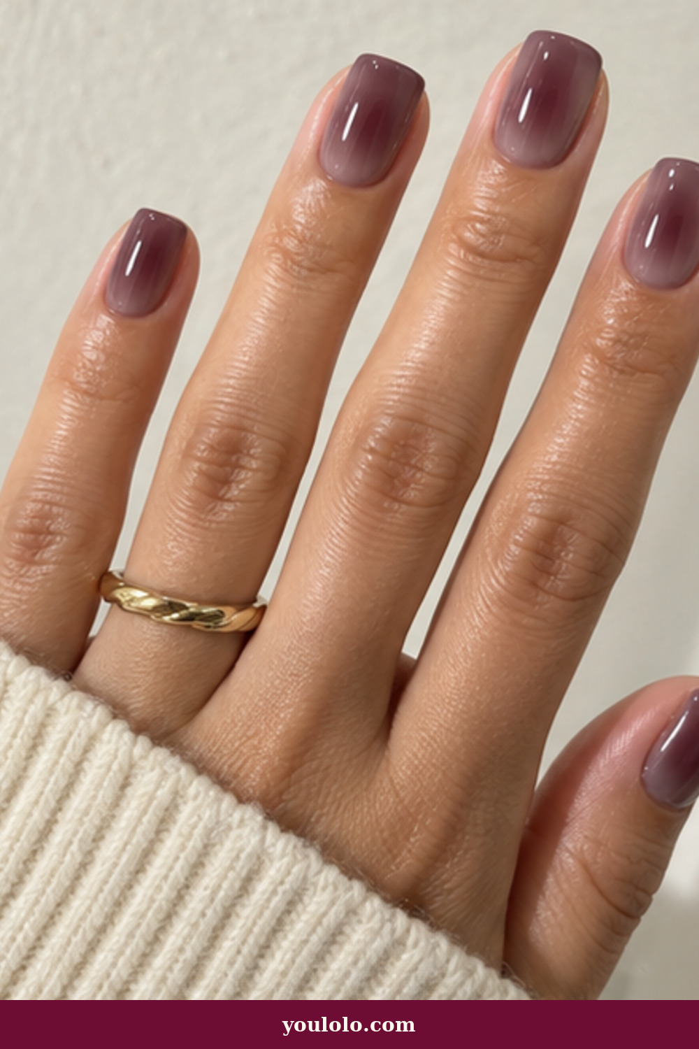 Squoval Nails idea 13: Smoky Mauve Aura