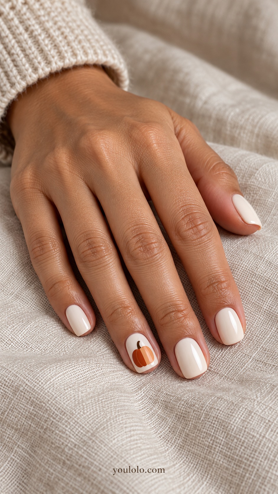pumpkin nails — Two-Tone Pumpkin Silhouette