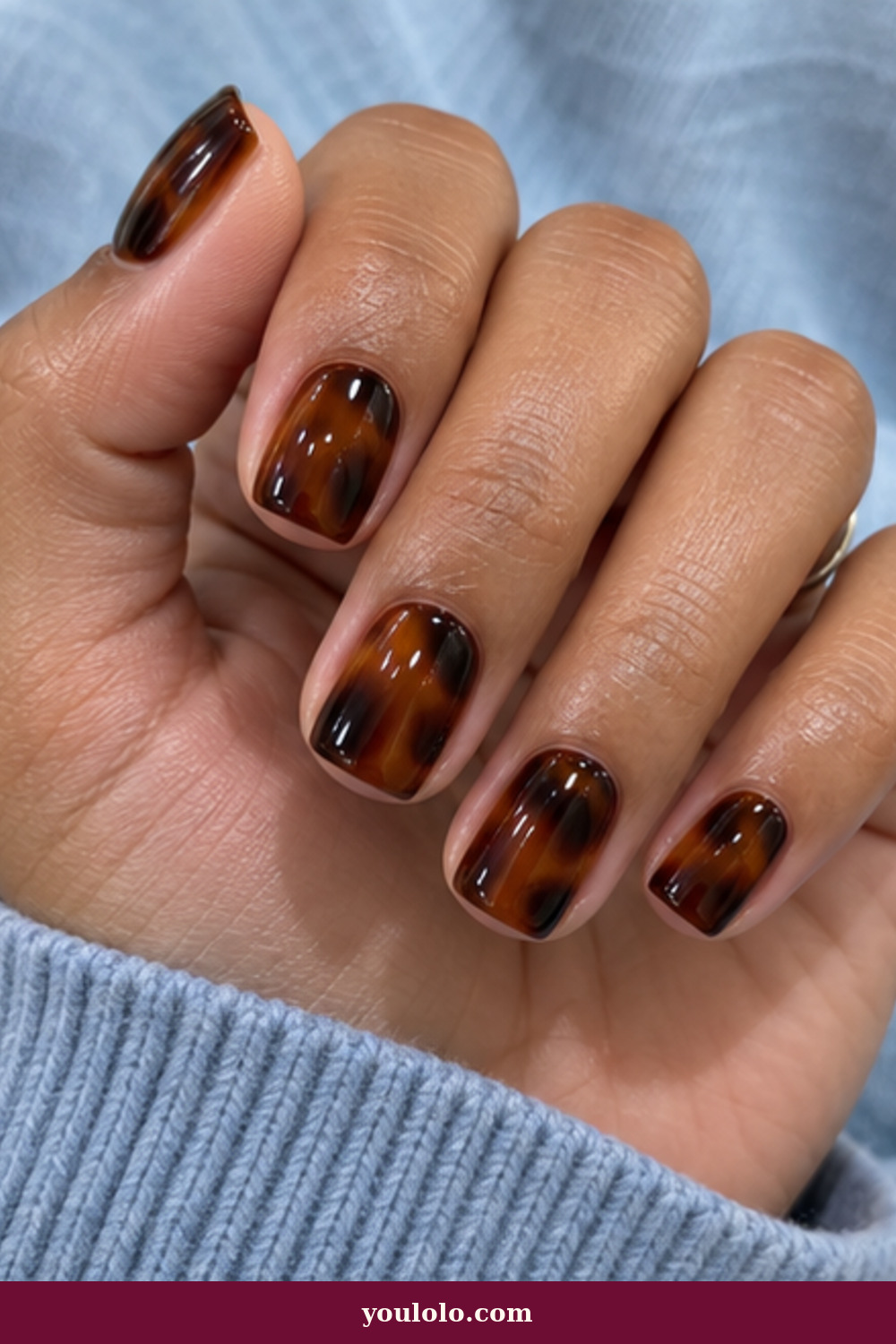 Squoval Nails idea 14: Amber Tortoiseshell Jelly