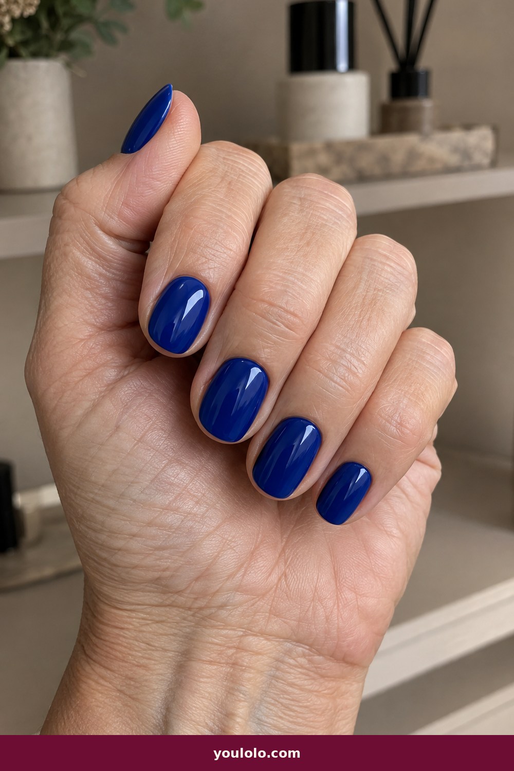 Cruise Nails idea 14: Cobalt Dinner Nails