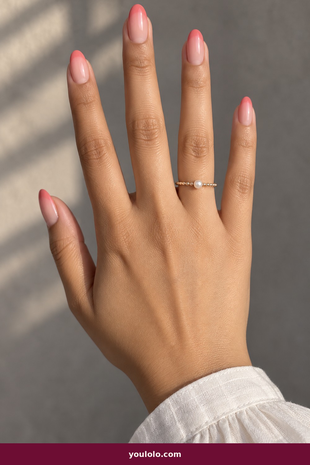 Coral Ombré French — French Nails Ideas idea 14