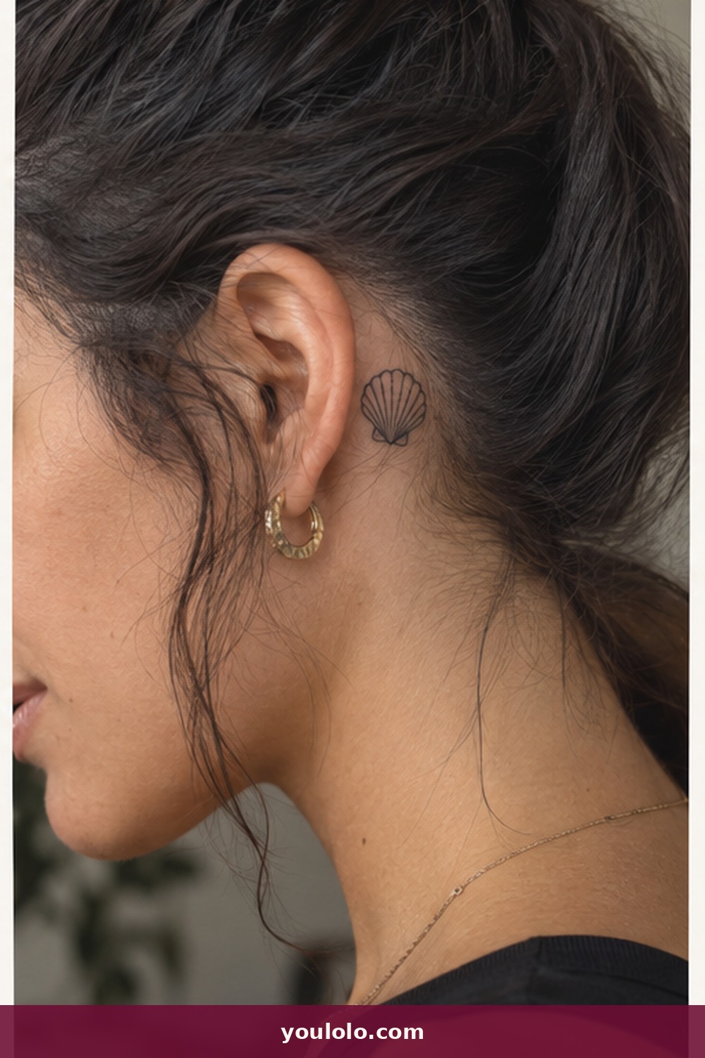 Mini Scallop Shell — idea 14 from Behind the Ear Tattoos for Women