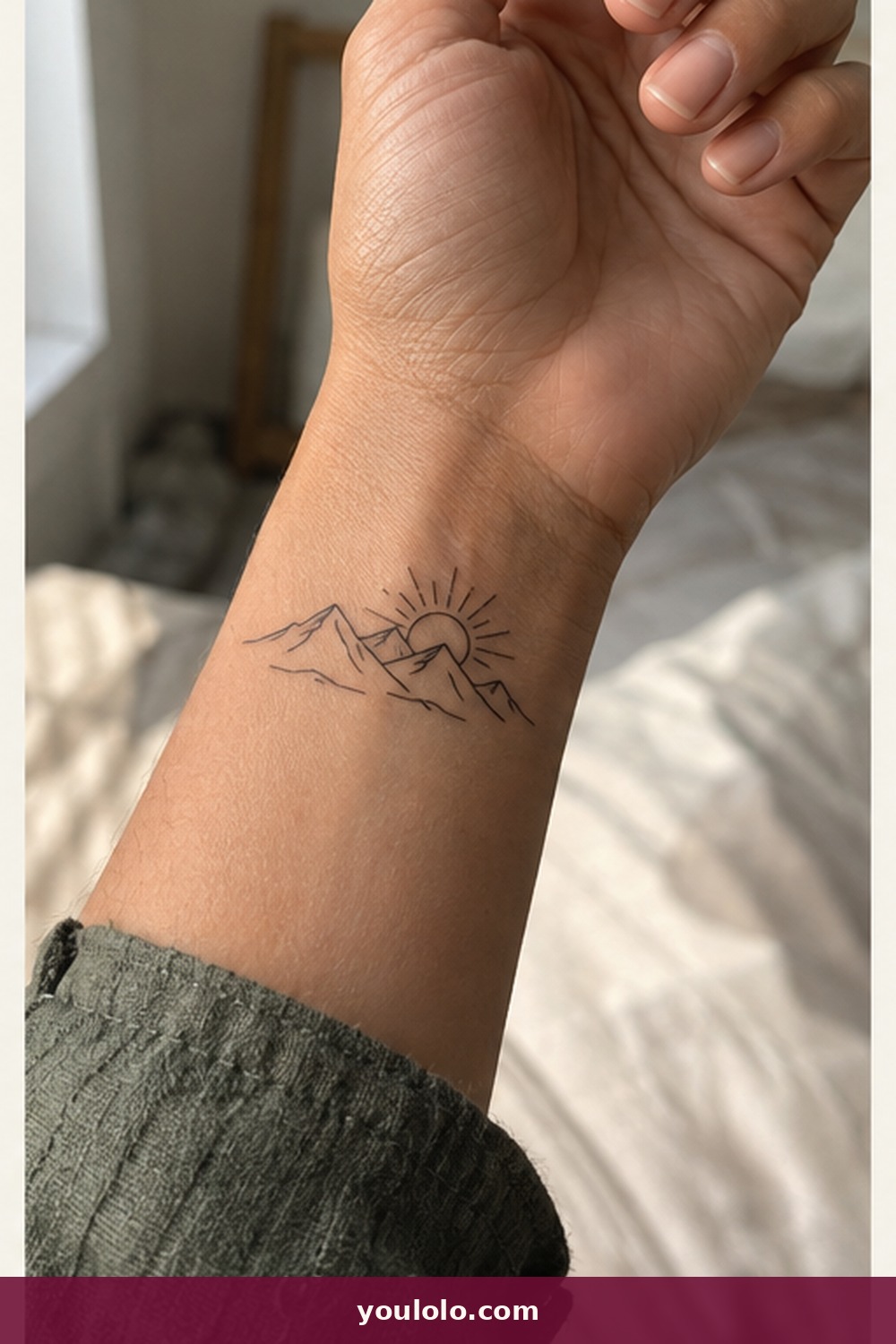 Mountain Horizon and Sunrise — idea 14 from Dainty Wrist Tattoos for Women