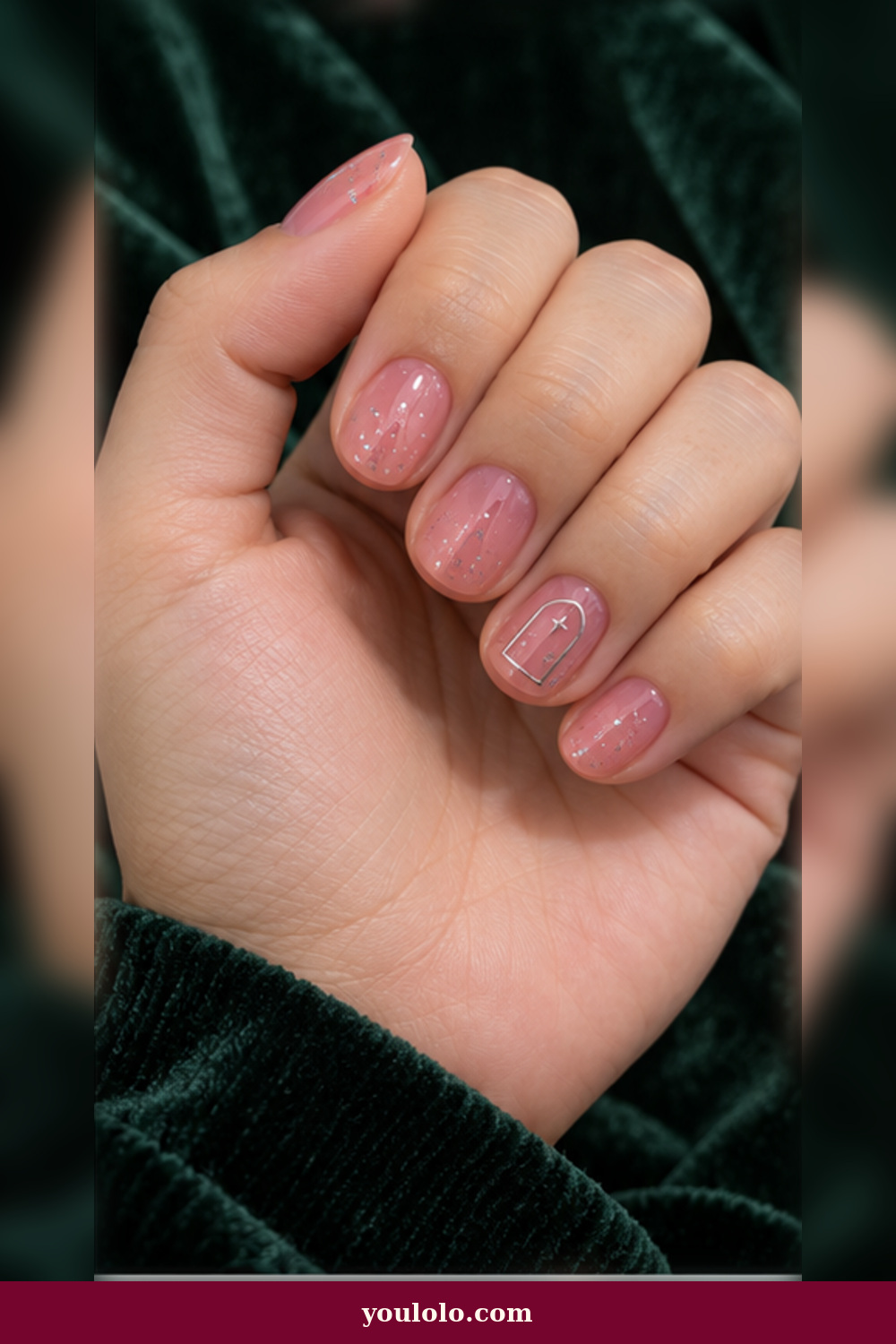 Rose Jelly Starlight BTS Nails idea