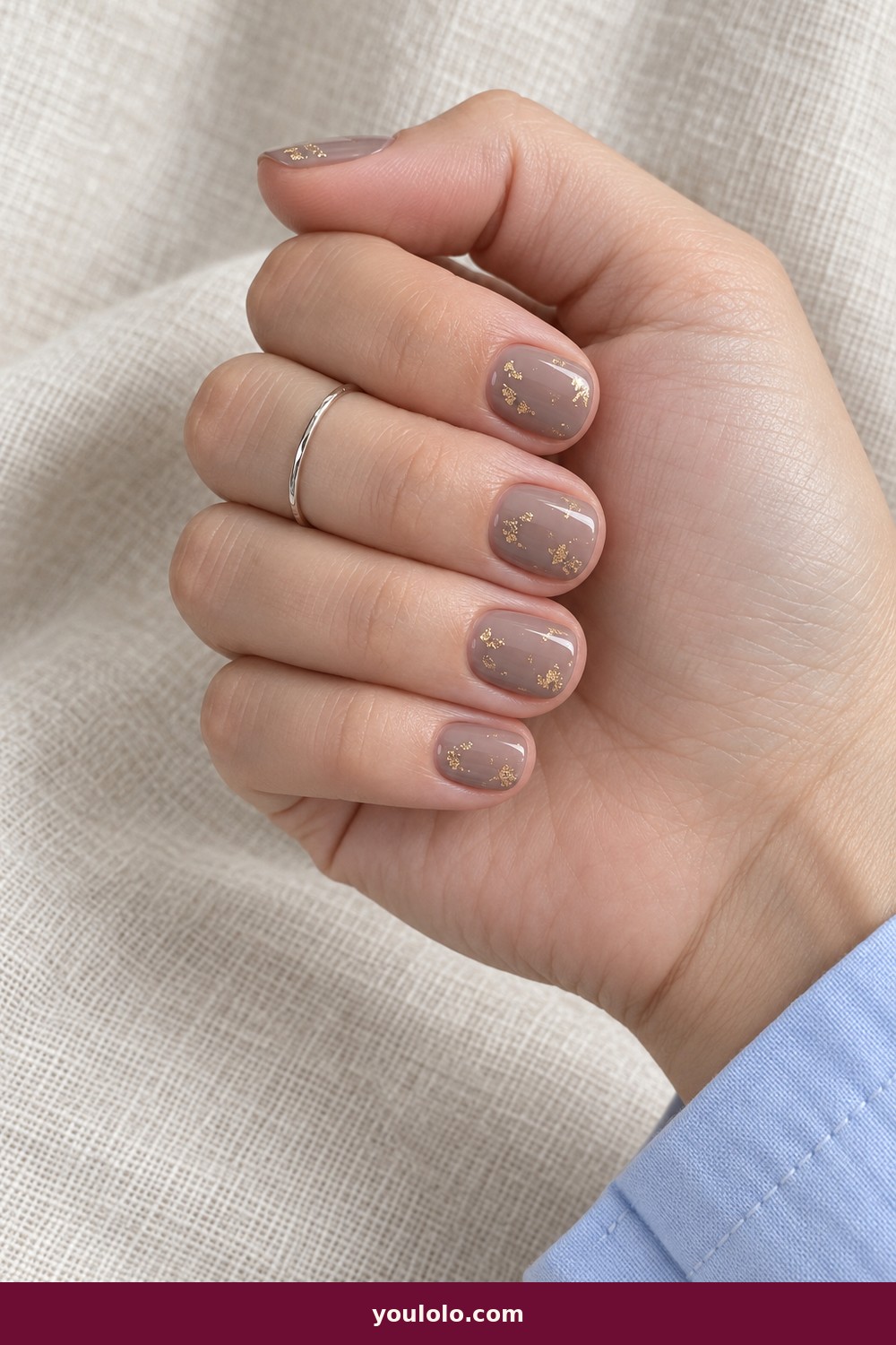 Muted Gold Foil — Nails Fall idea 15