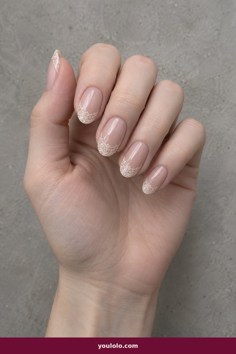 Beige Nails idea 15: Nude Lace Edge