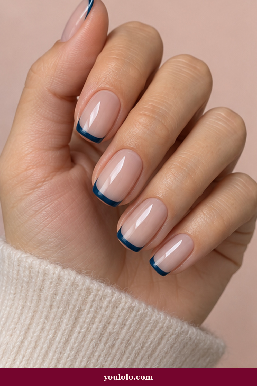 Cool Girl Nails idea 15: Petrol Micro French