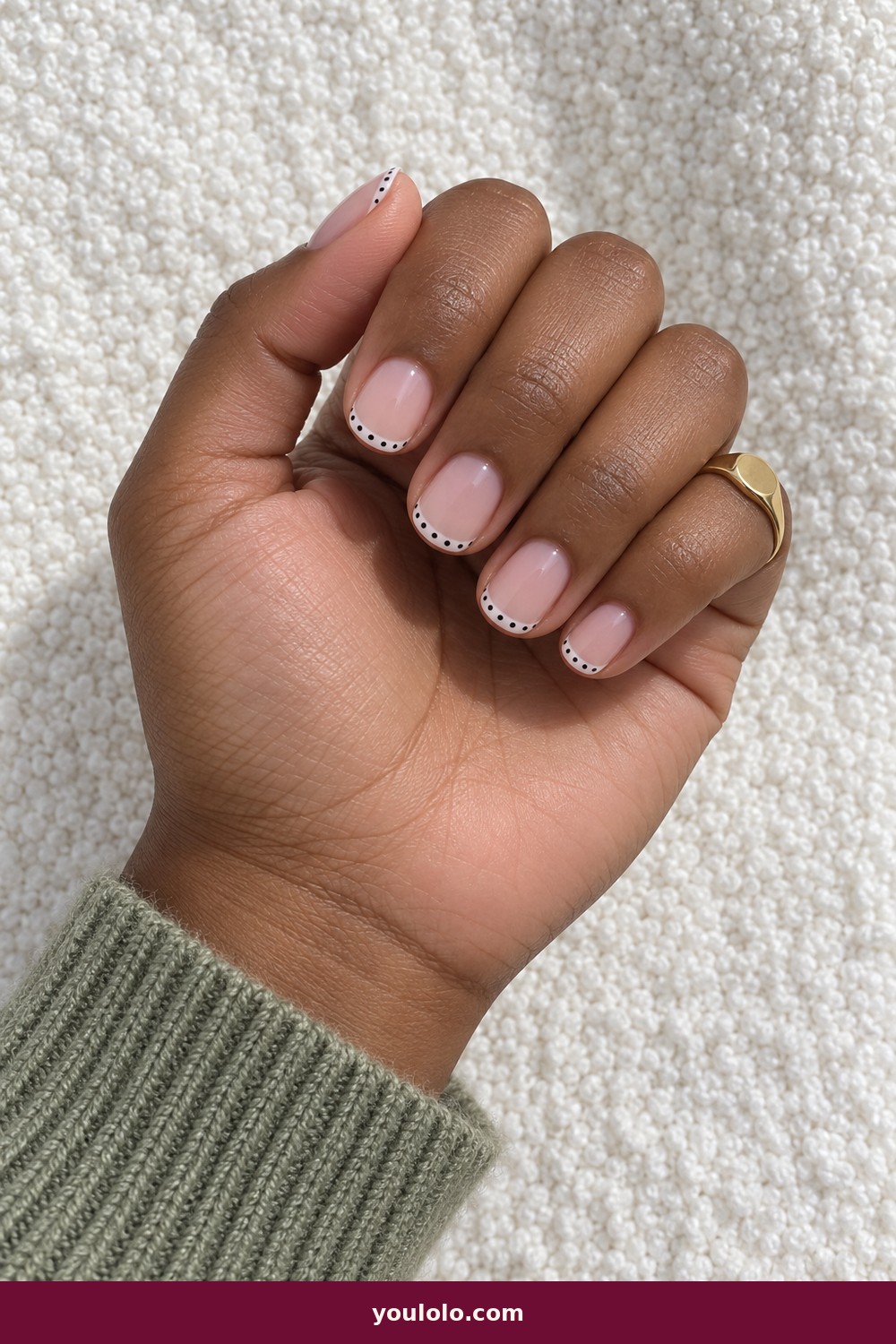 Polka Dot French — French Nails Ideas idea 15