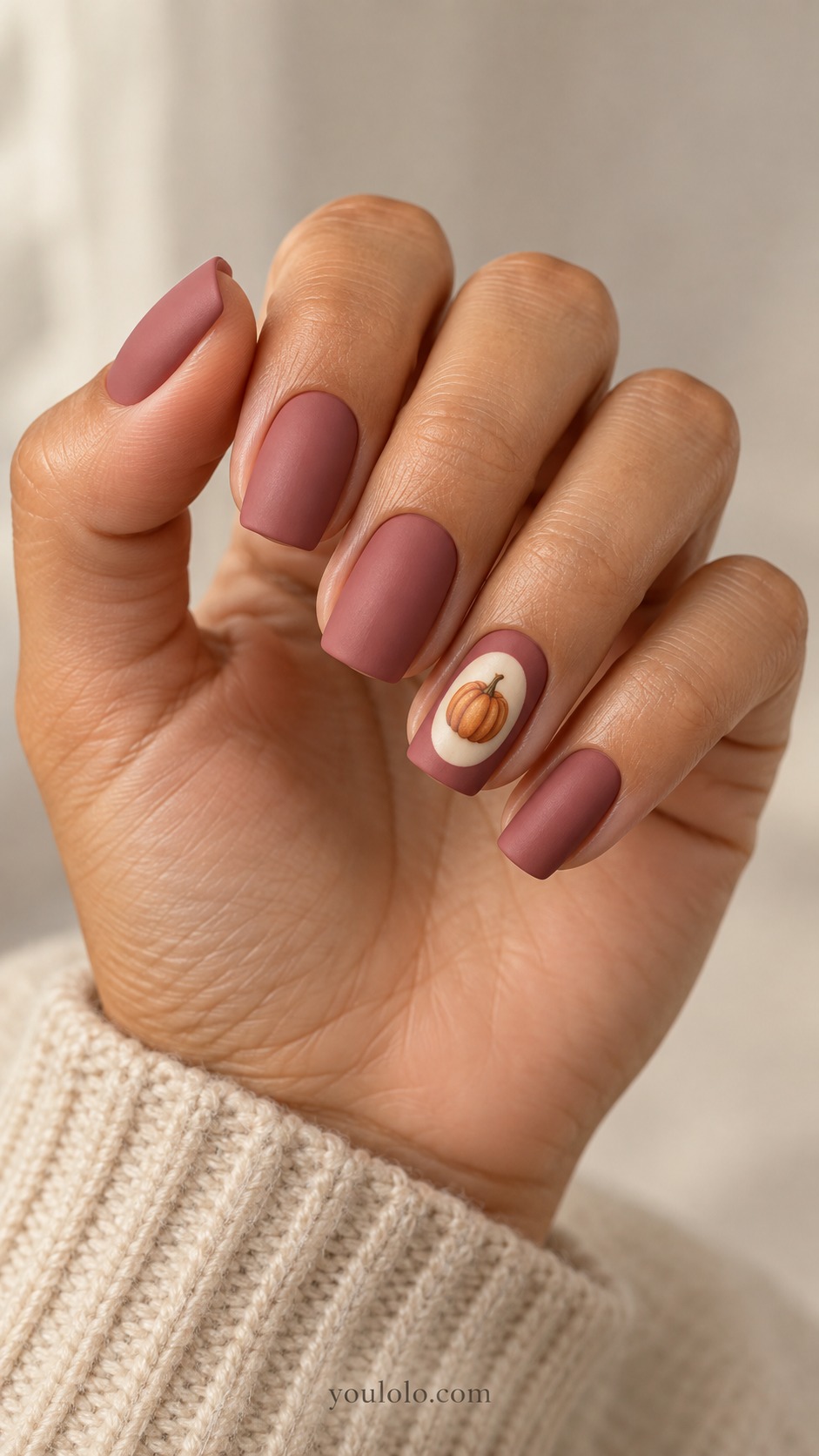 pumpkin nails — Pumpkin Oval Cameo