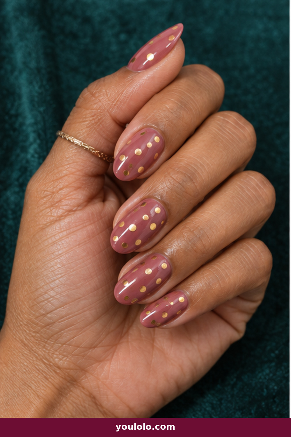 Pink Polka Dot Nails idea 15: Rose and Champagne Dots