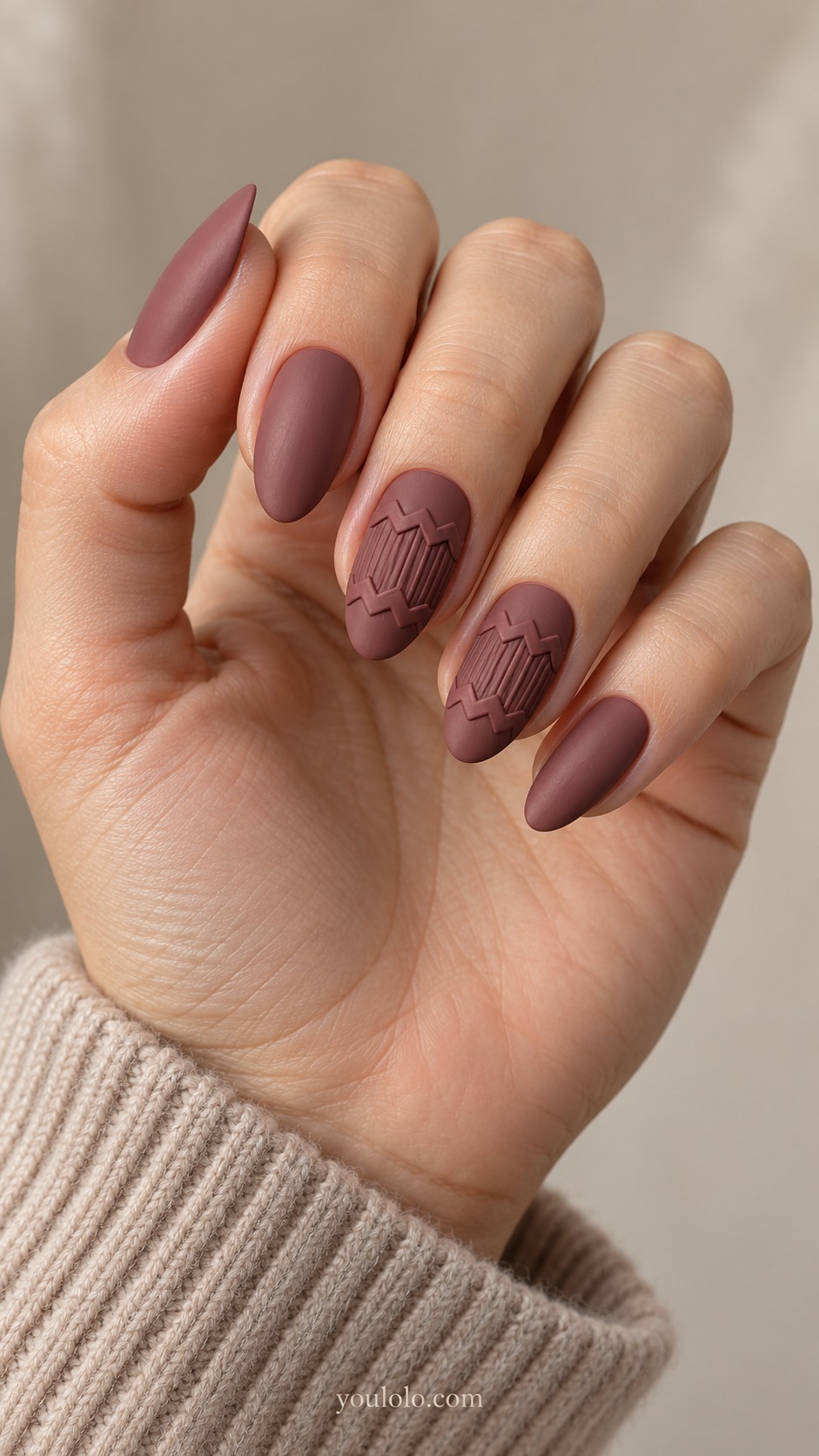 sweater nails — Rosewood Zigzag Knit
