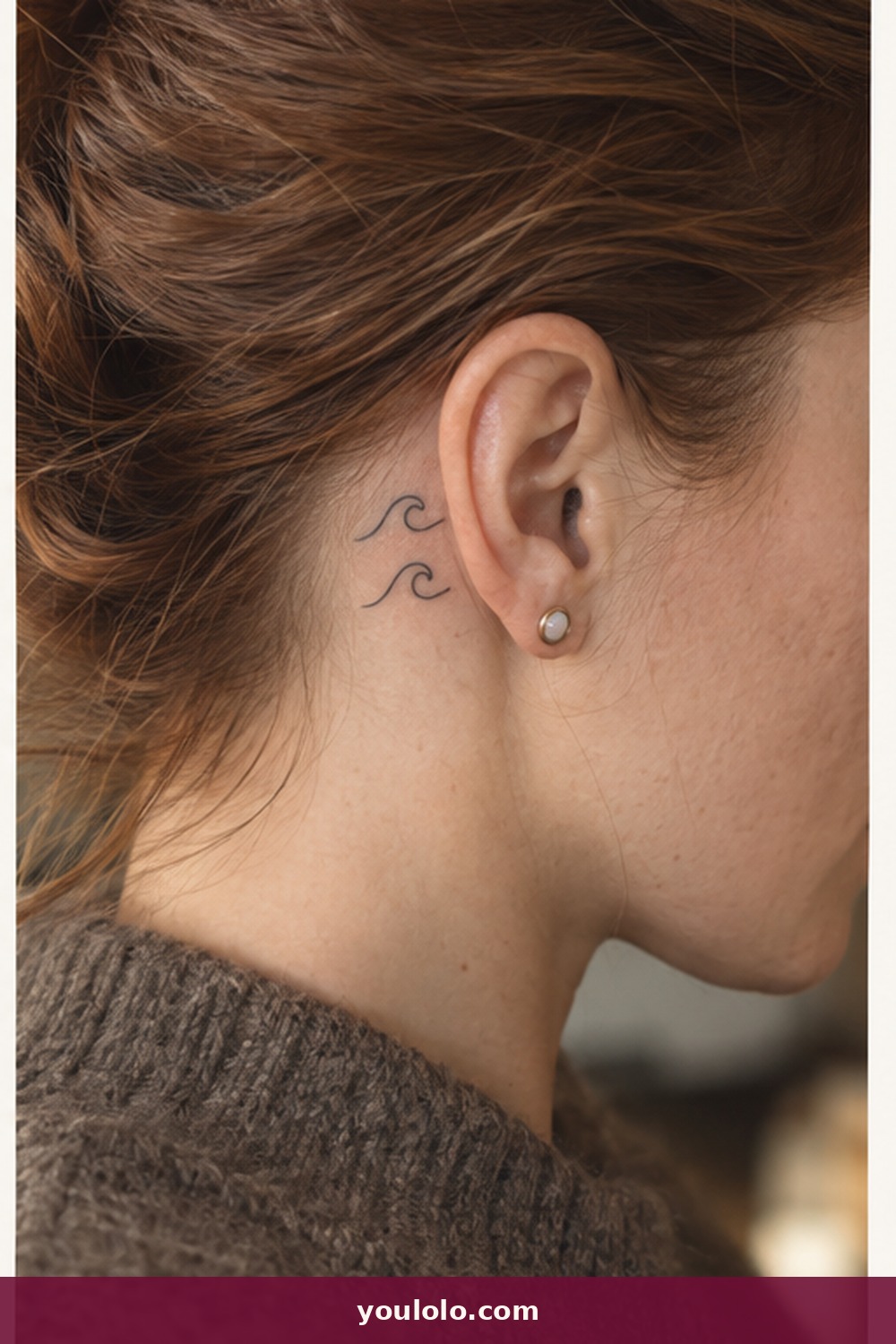 Two Curling Waves — idea 15 from Behind the Ear Tattoos for Women