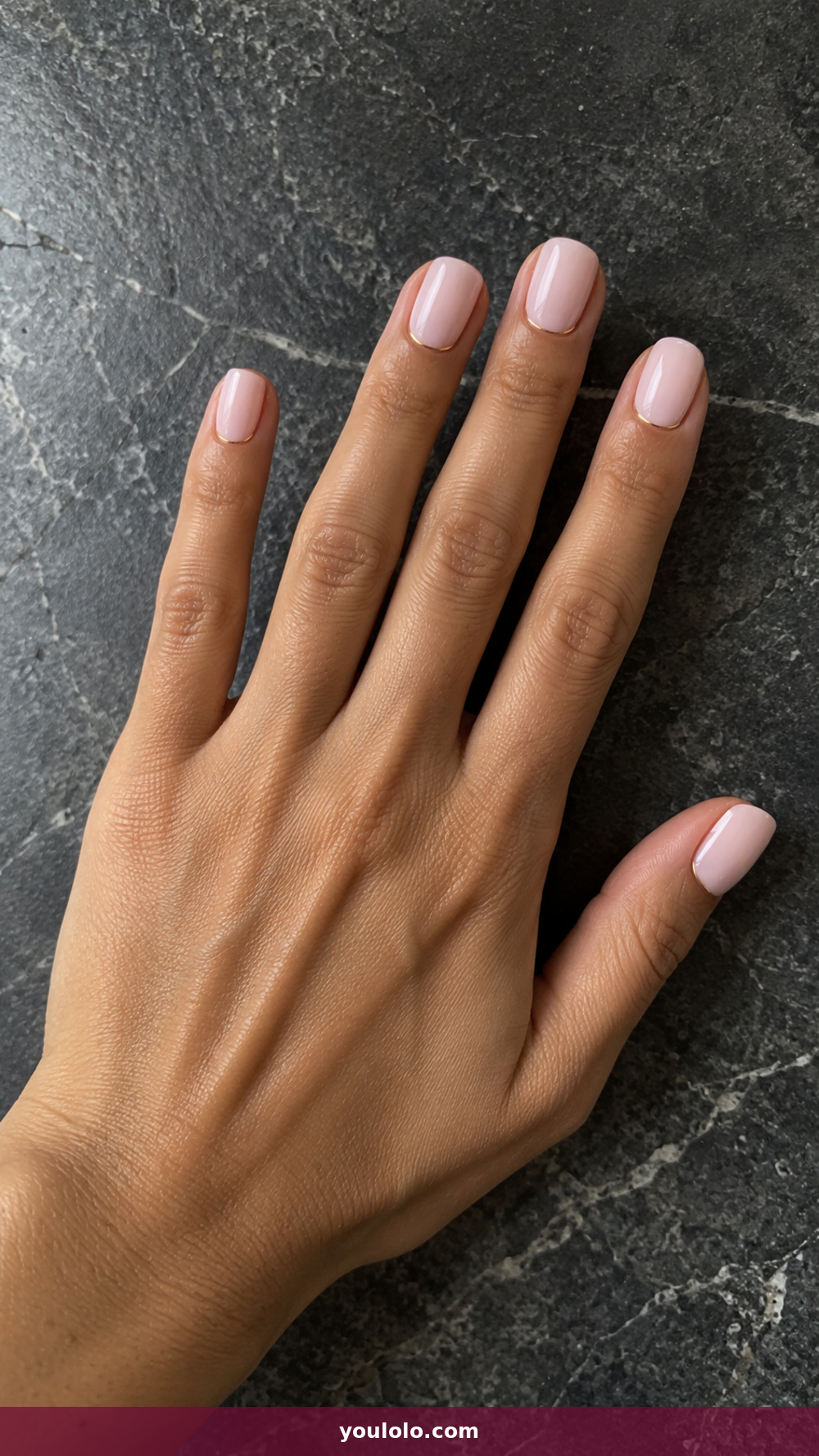 BIAB Nails Inspiration idea 16: Fine Gold Cuticle Cuffs in a realistic fall manicure