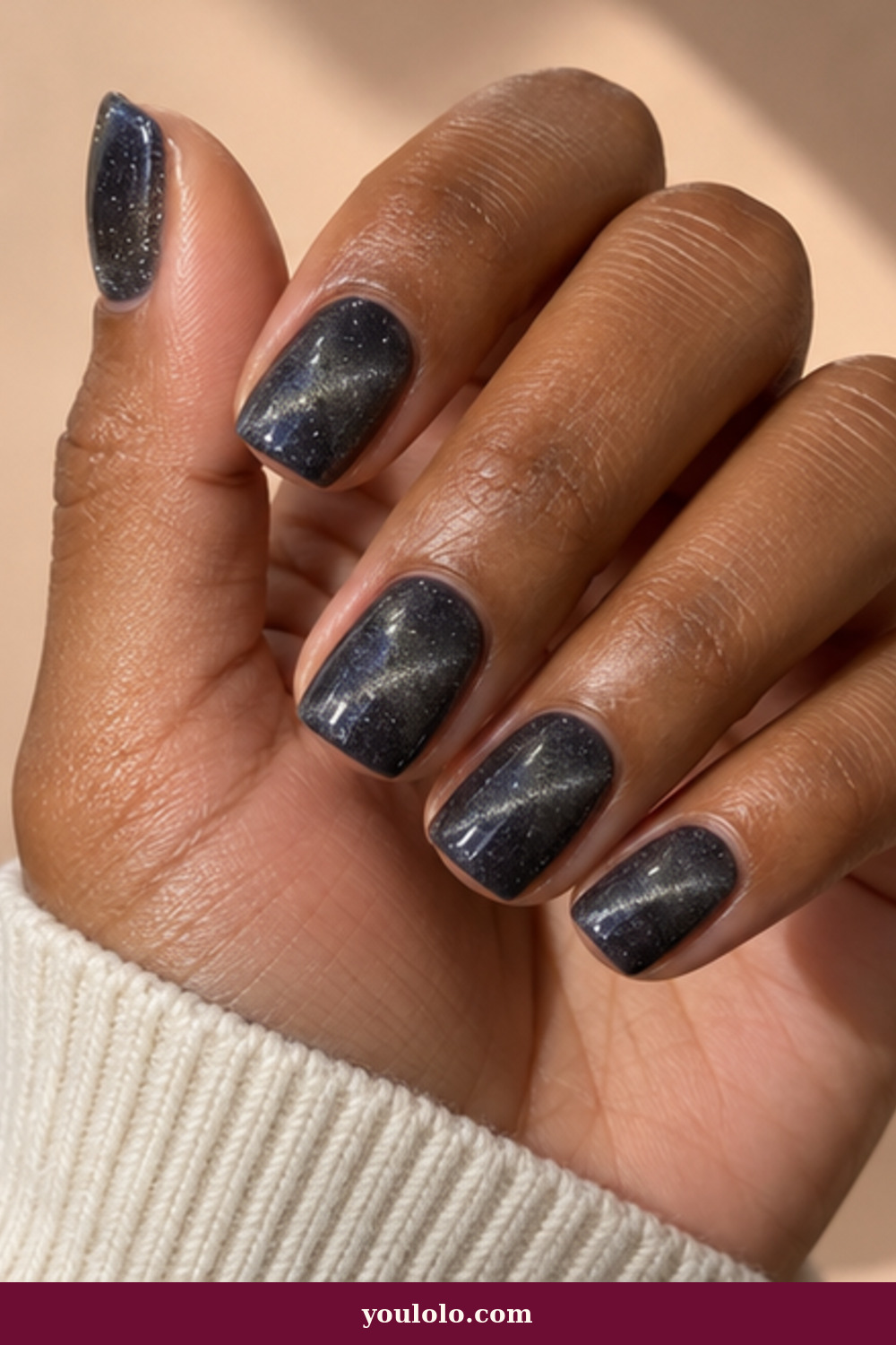 Squoval Nails idea 16: Graphite Magnetic Velvet