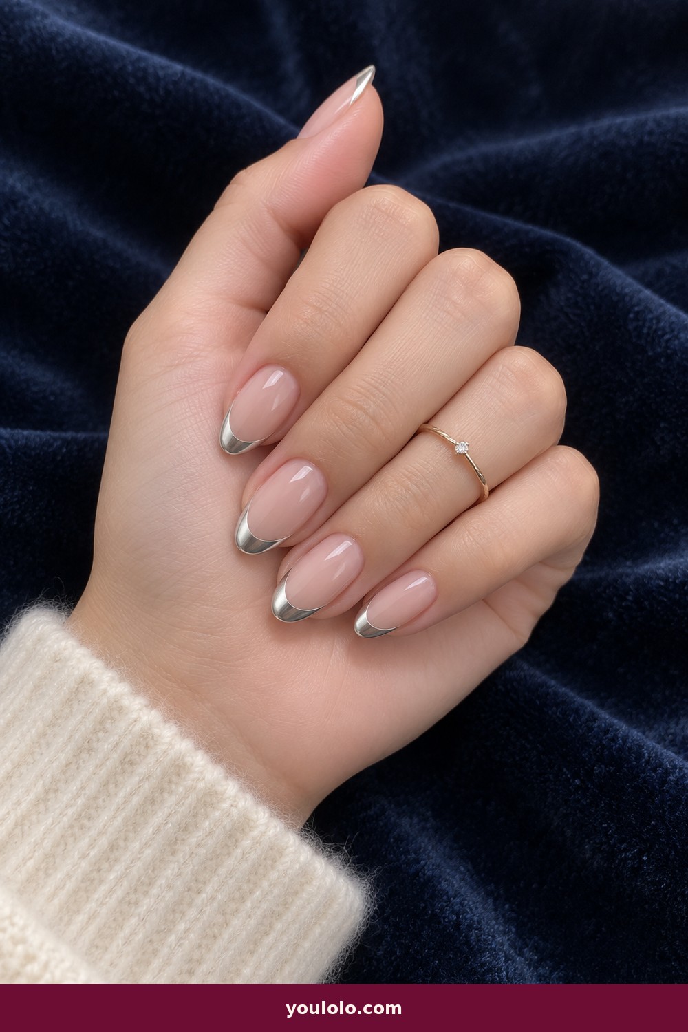 Silver Melt French — French Nails Ideas idea 16