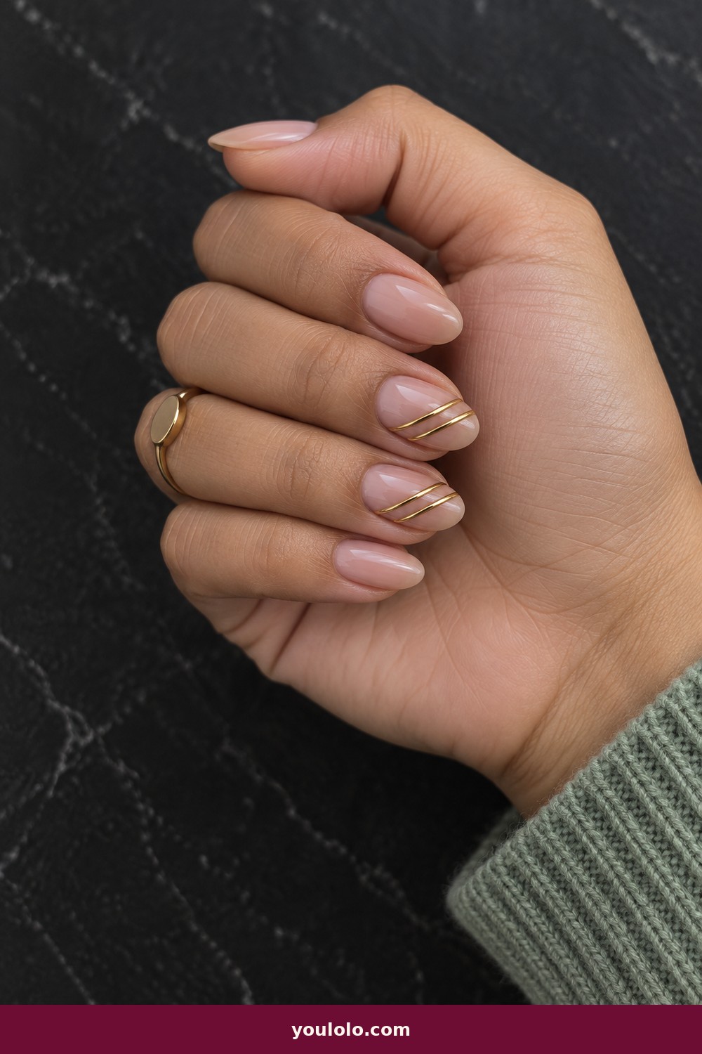 Antique Garnet French — Vampire Nails idea 17