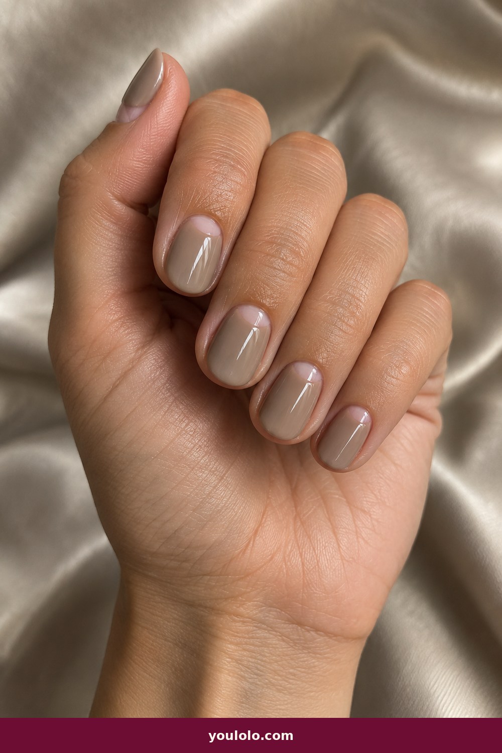 Beige Nails idea 17: Greige Reverse French