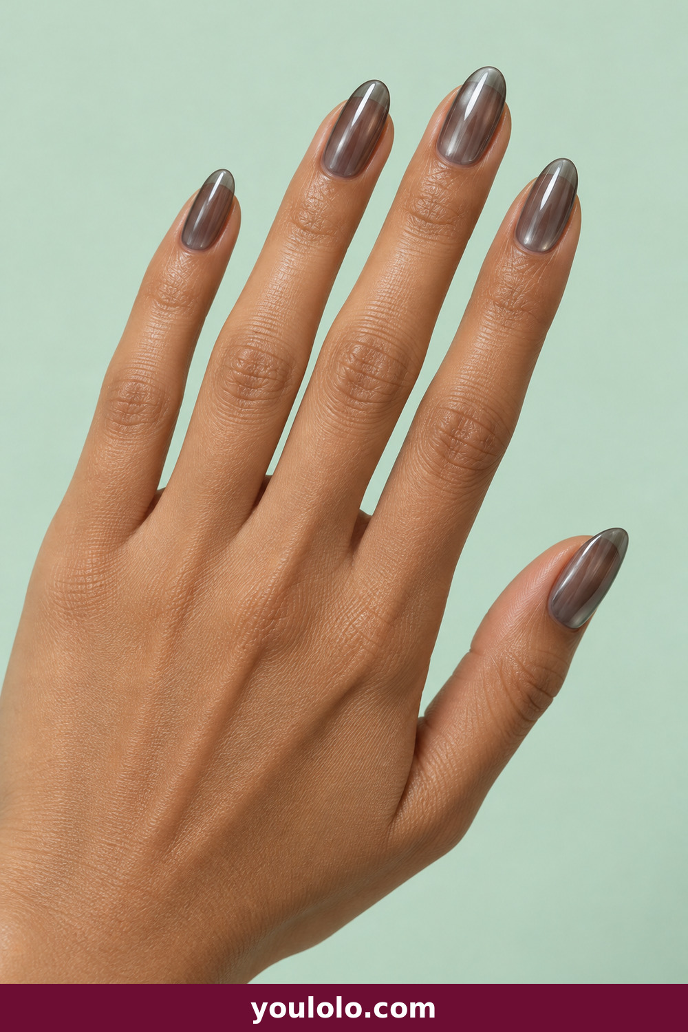 Grey Nails idea 17: Gunmetal Glass