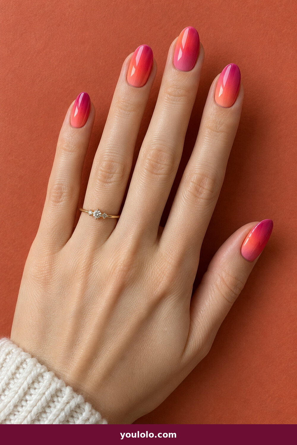 Pink Summer Nails idea 17: Sunset Pink Gradient