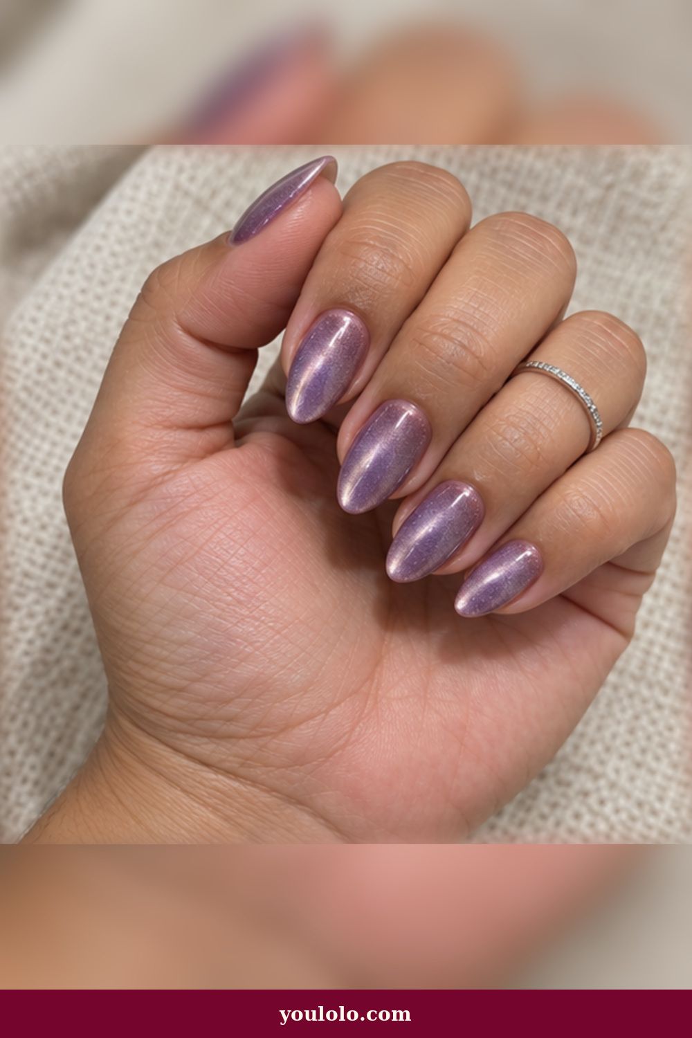 Festival Nails idea 17: violet velvet chrome nails
