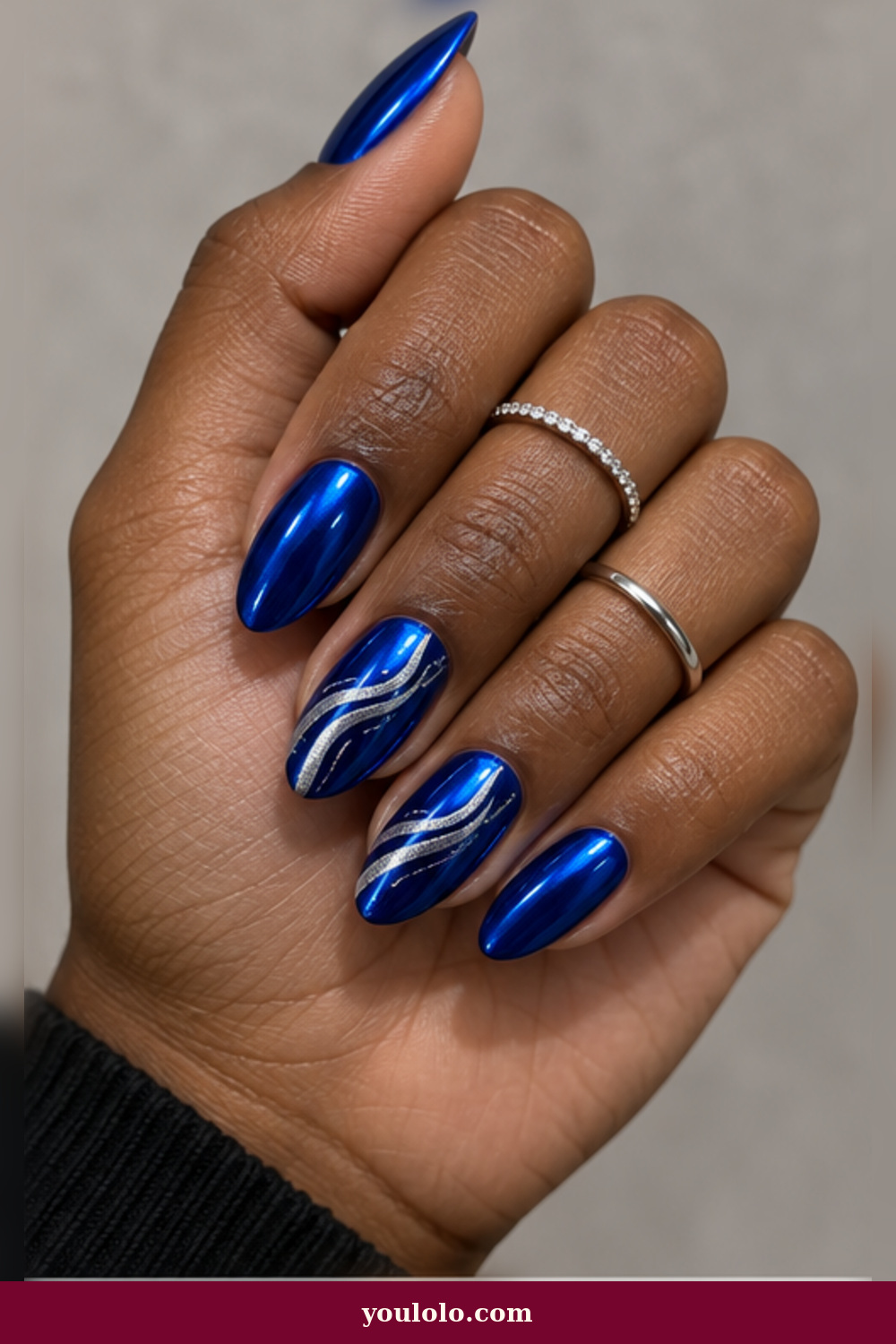 Cobalt Chrome Sound Waves BTS Nails idea