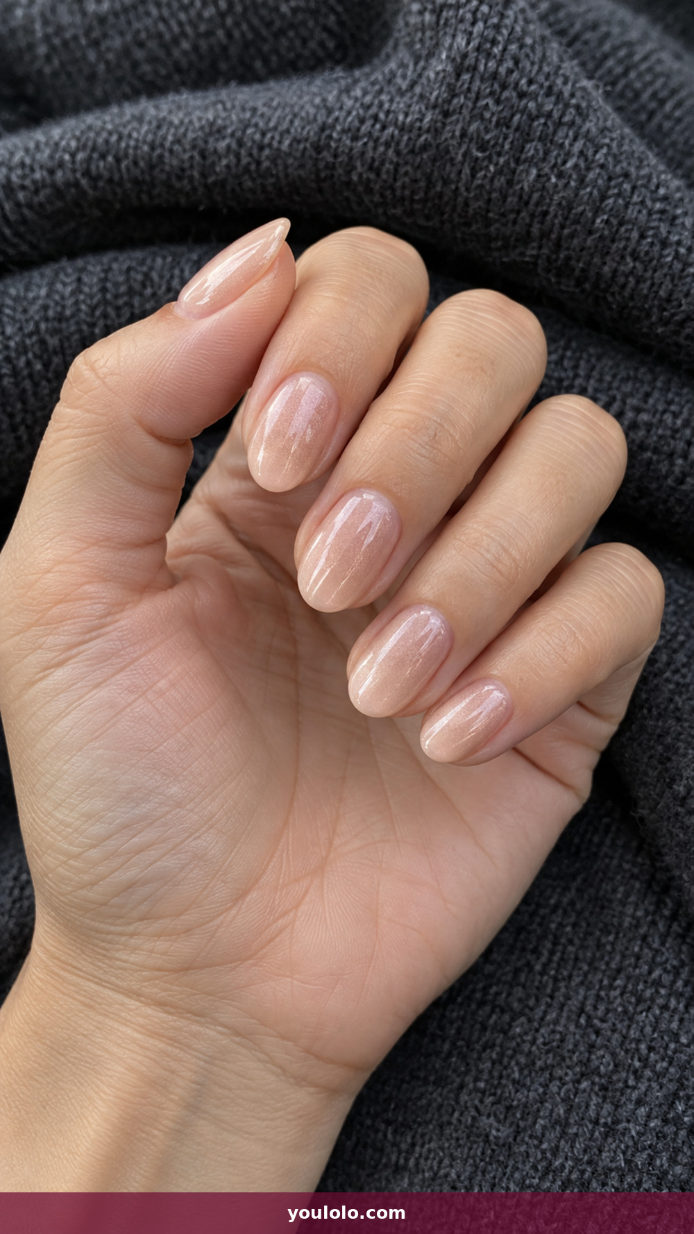 Peach Nails idea 18: Peach Pearl Glaze in a realistic fall manicure