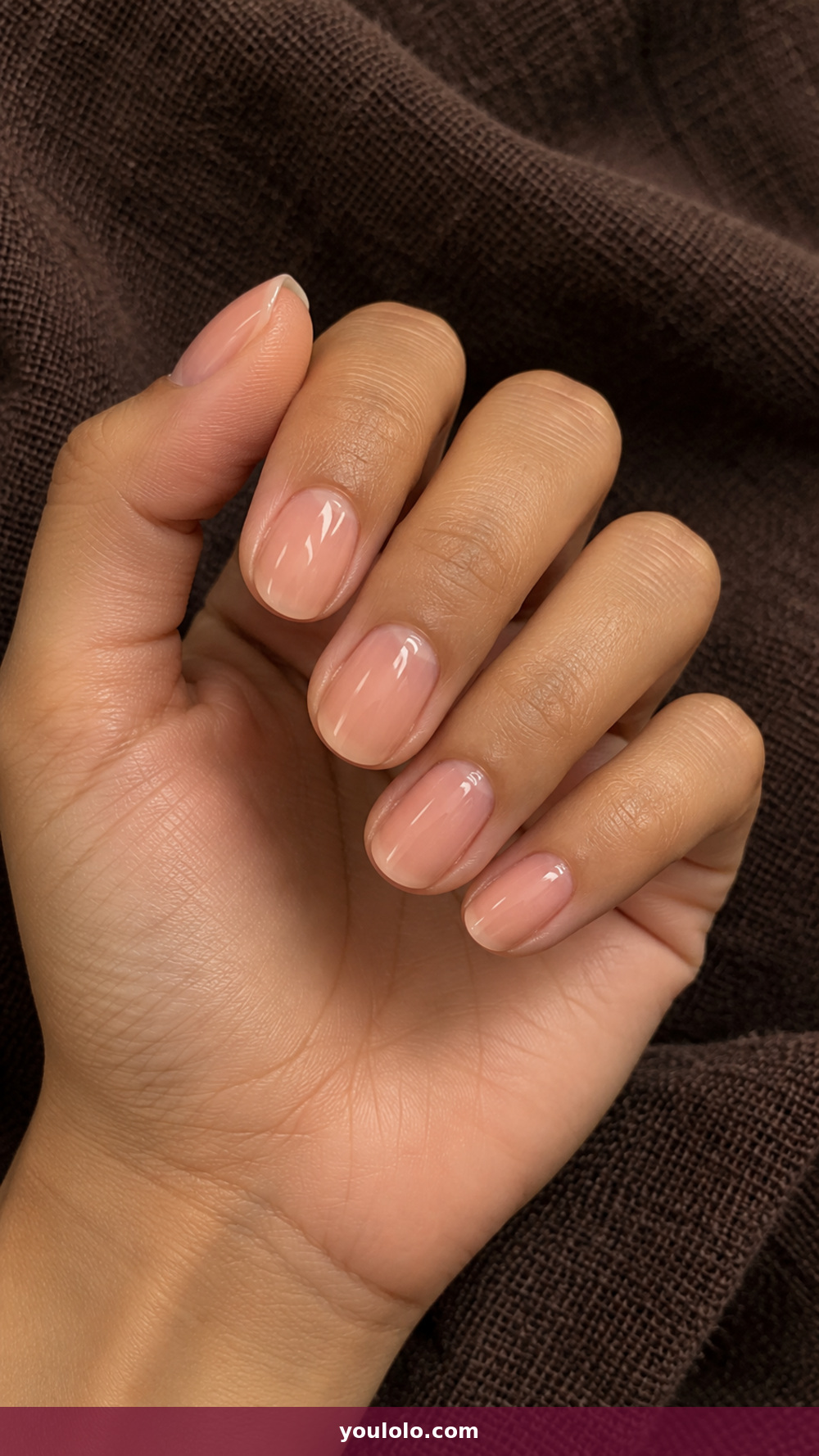 BIAB Nails Inspiration idea 18: Peach Tea BIAB in a realistic fall manicure