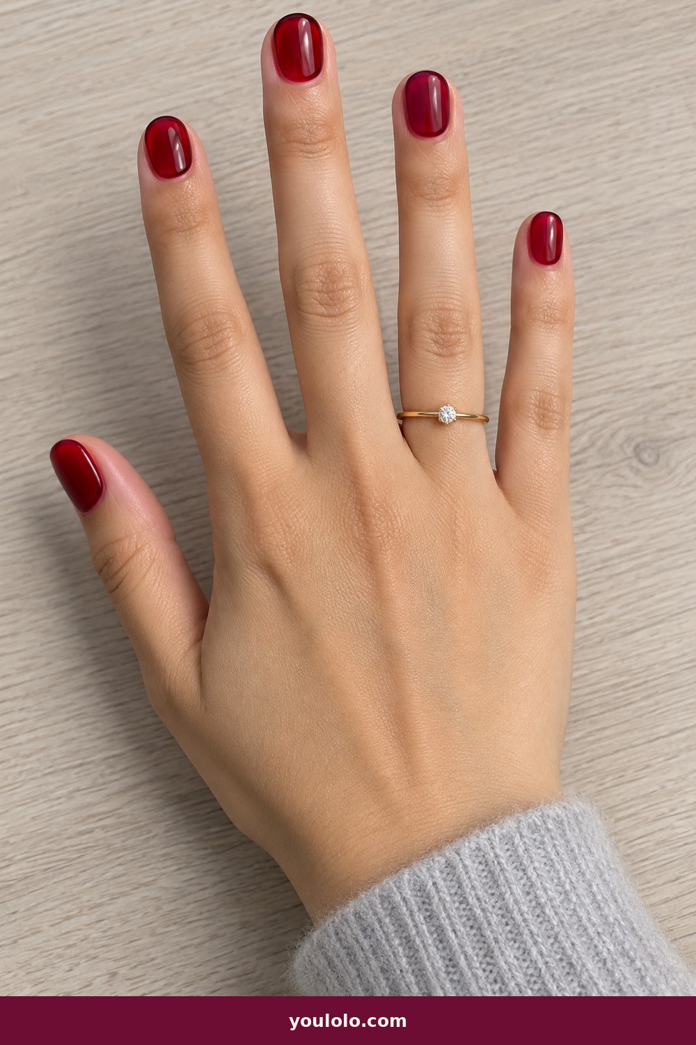 Raspberry Swirls — Short Red Nails idea 18