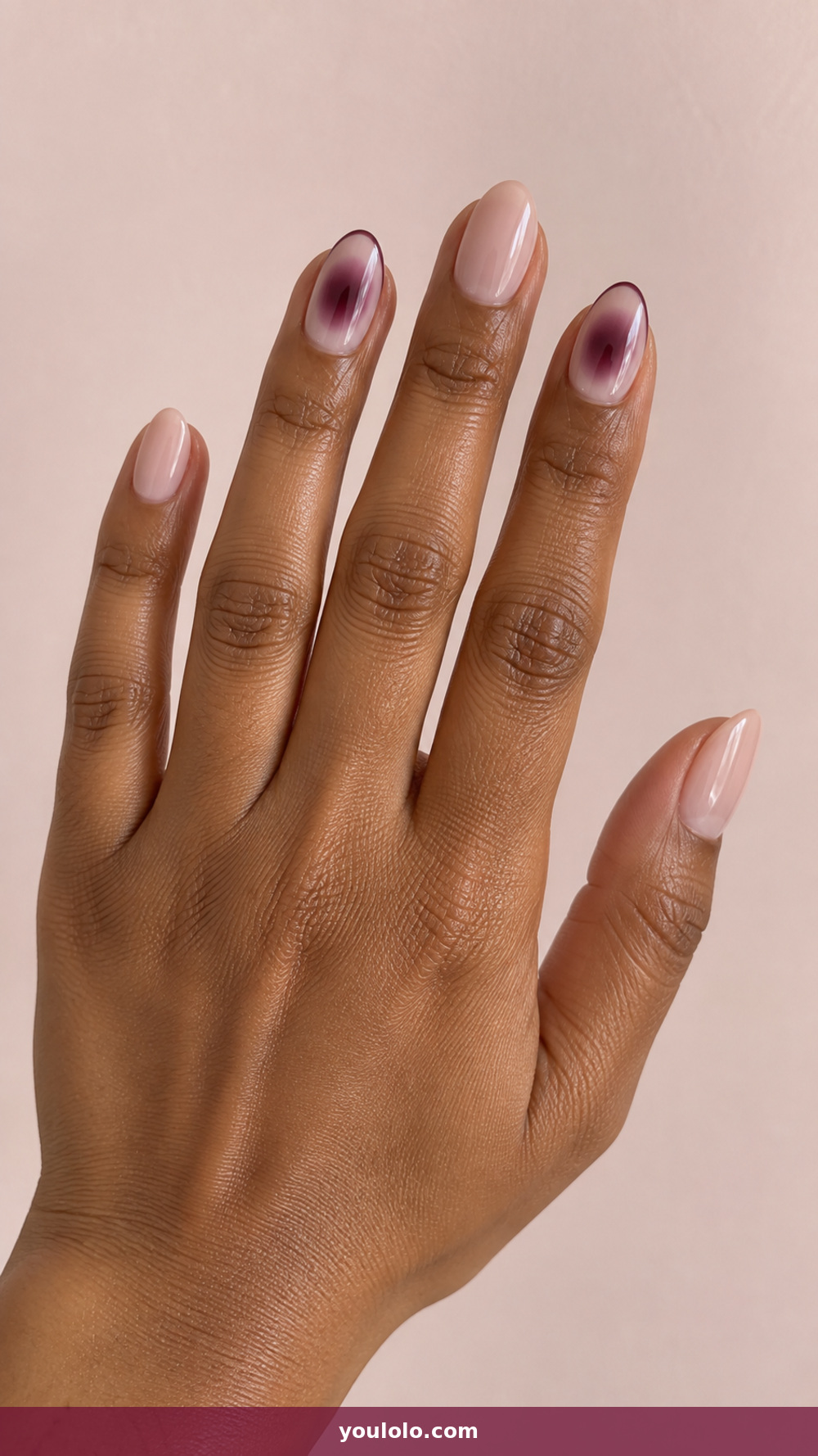 BIAB Nails Inspiration idea 19: Blackberry Aura Accent in a realistic fall manicure