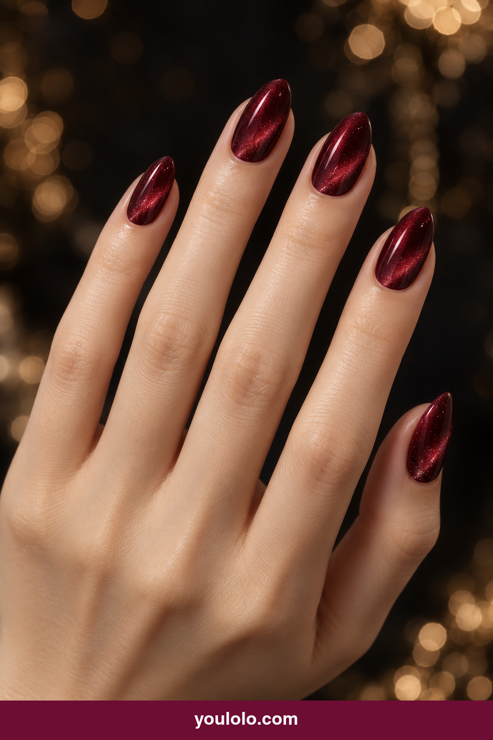 NYE Nails idea 19: Burgundy Velvet