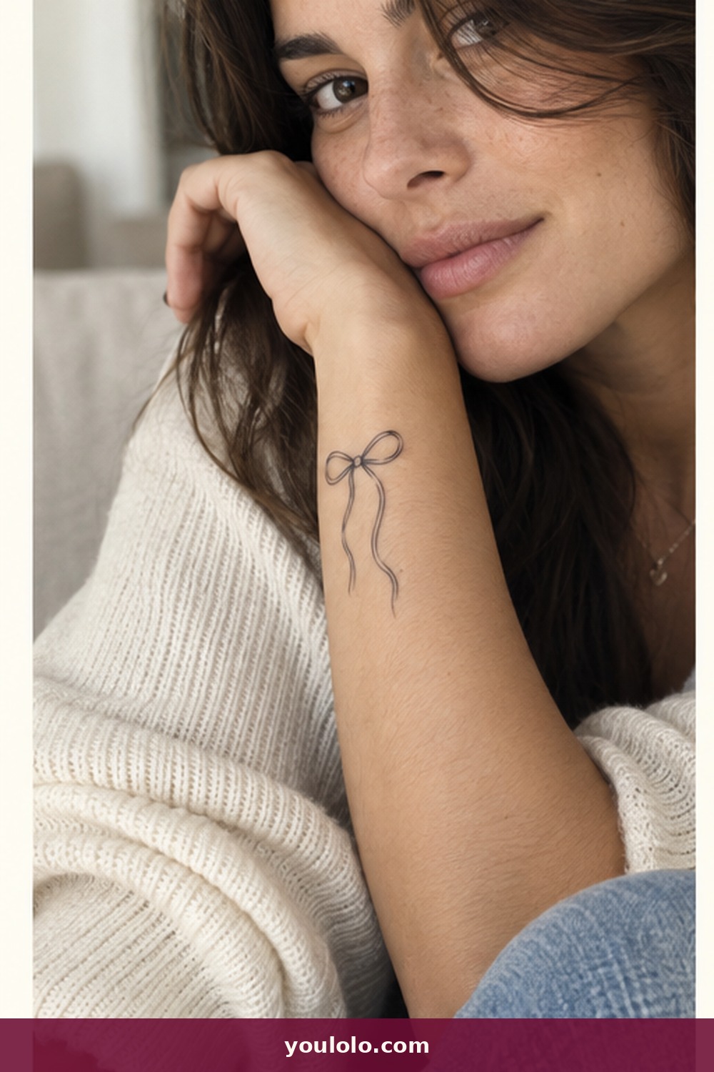 Delicate Bow — idea 19 from Fine Line Tattoos for Women