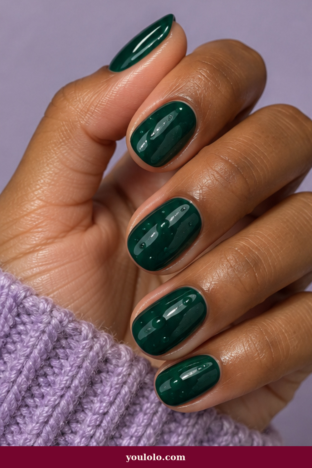 Emerald Green Nails idea 19: Emerald Dew Drops