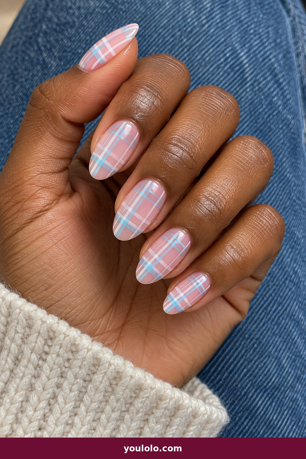 Pink Summer Nails idea 19: Poolside Pink Plaid