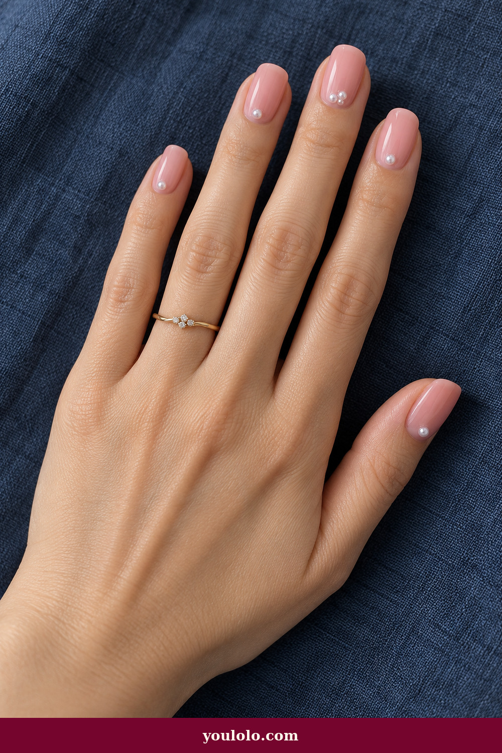 Pink Polka Dot Nails idea 19: Rose-Quartz Pearl Dots