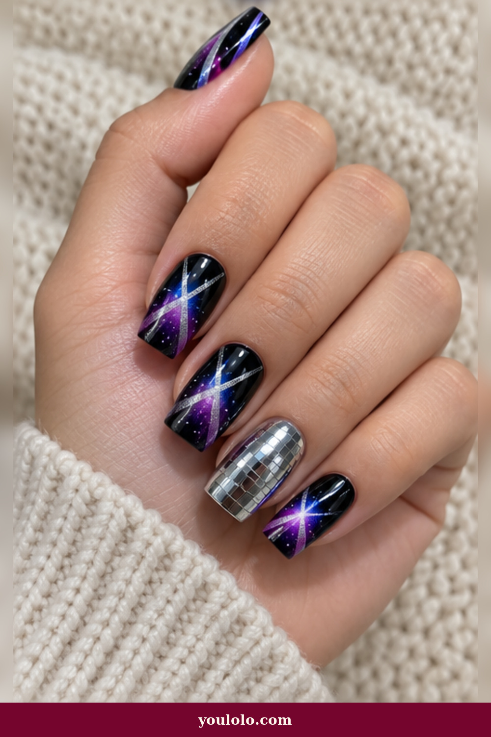 Black Violet Stage Beams BTS Nails idea