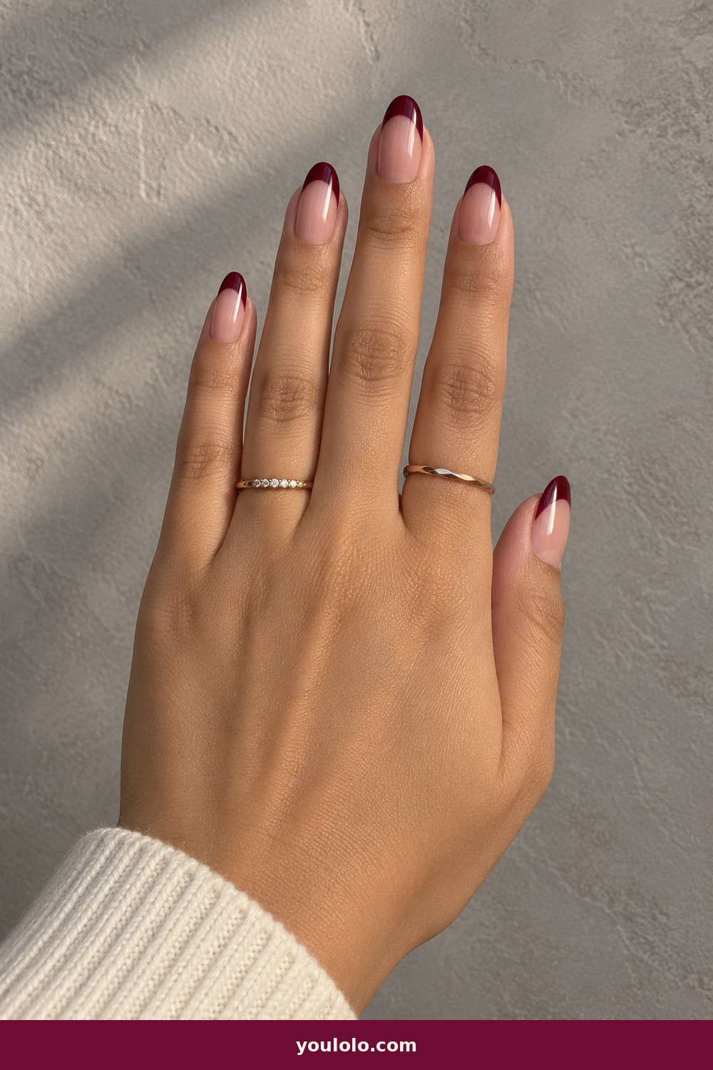 Blue Porcelain French — French Nails Ideas idea 20