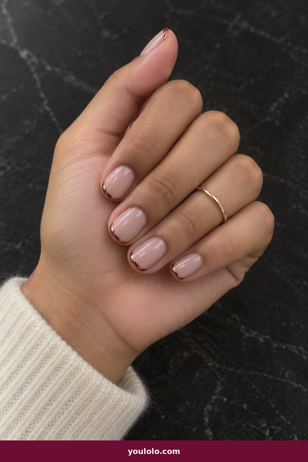 Copper French — Nails Fall idea 20