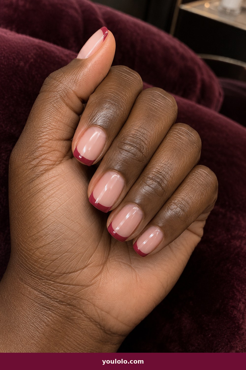 Cruise Nails idea 20: Raspberry Resort French