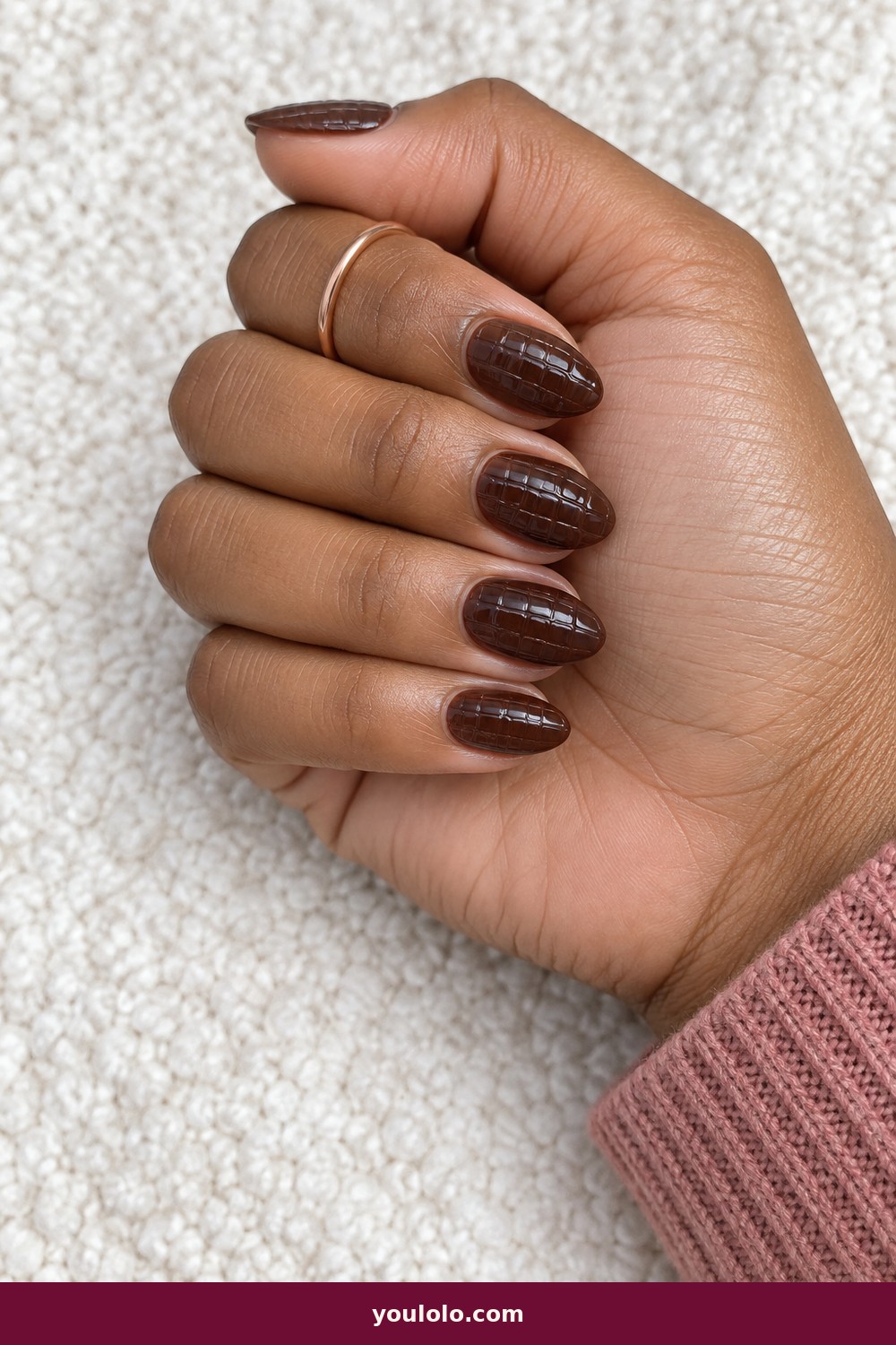 Brown Croc Texture — Nails Fall idea 21