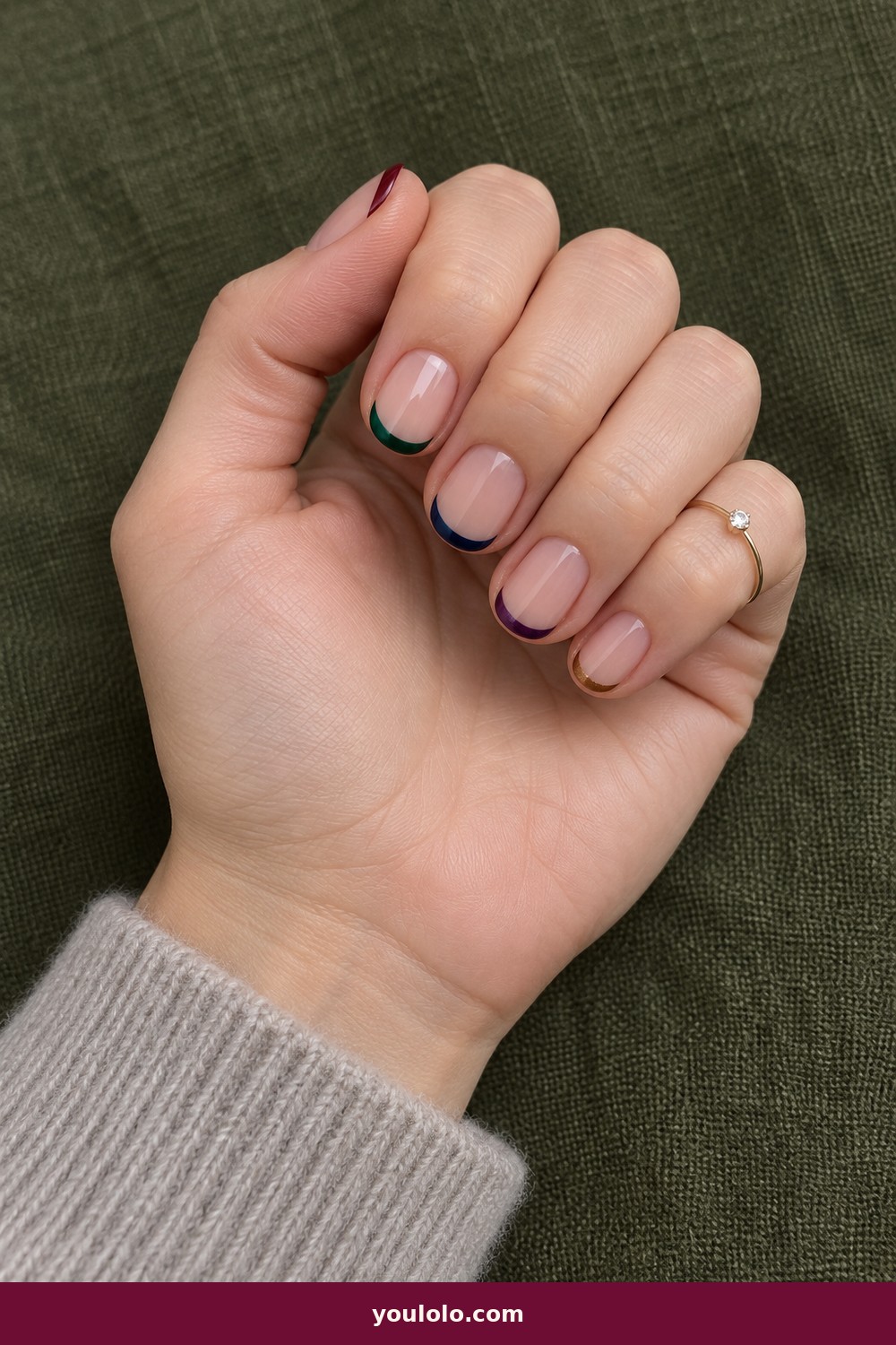 Rainbow Micro French — French Nails Ideas idea 21