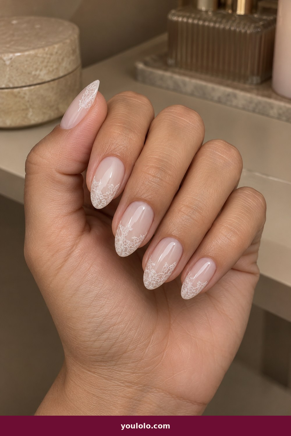 Funny Bunny Nails idea 21: Soft Lace Veil