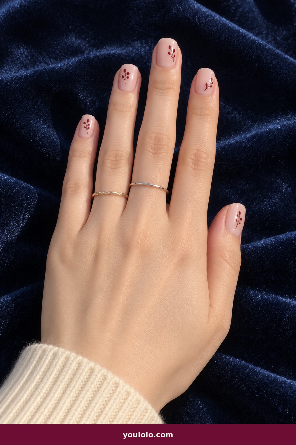 Oxblood Flowers — Nails Fall idea 22