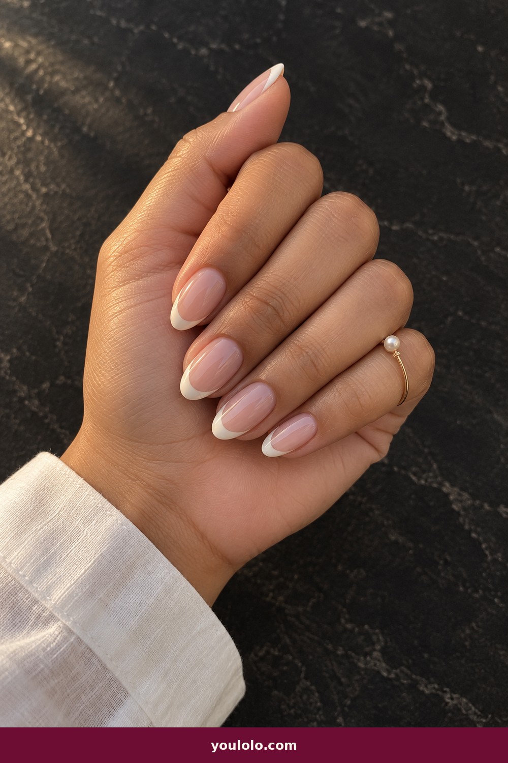 Textured Cream French — French Nails Ideas idea 22