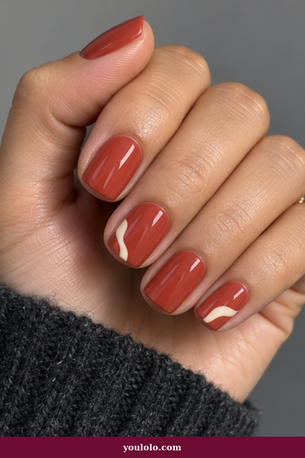 Squoval Nails idea 23: Burnt Coral Corner Curves