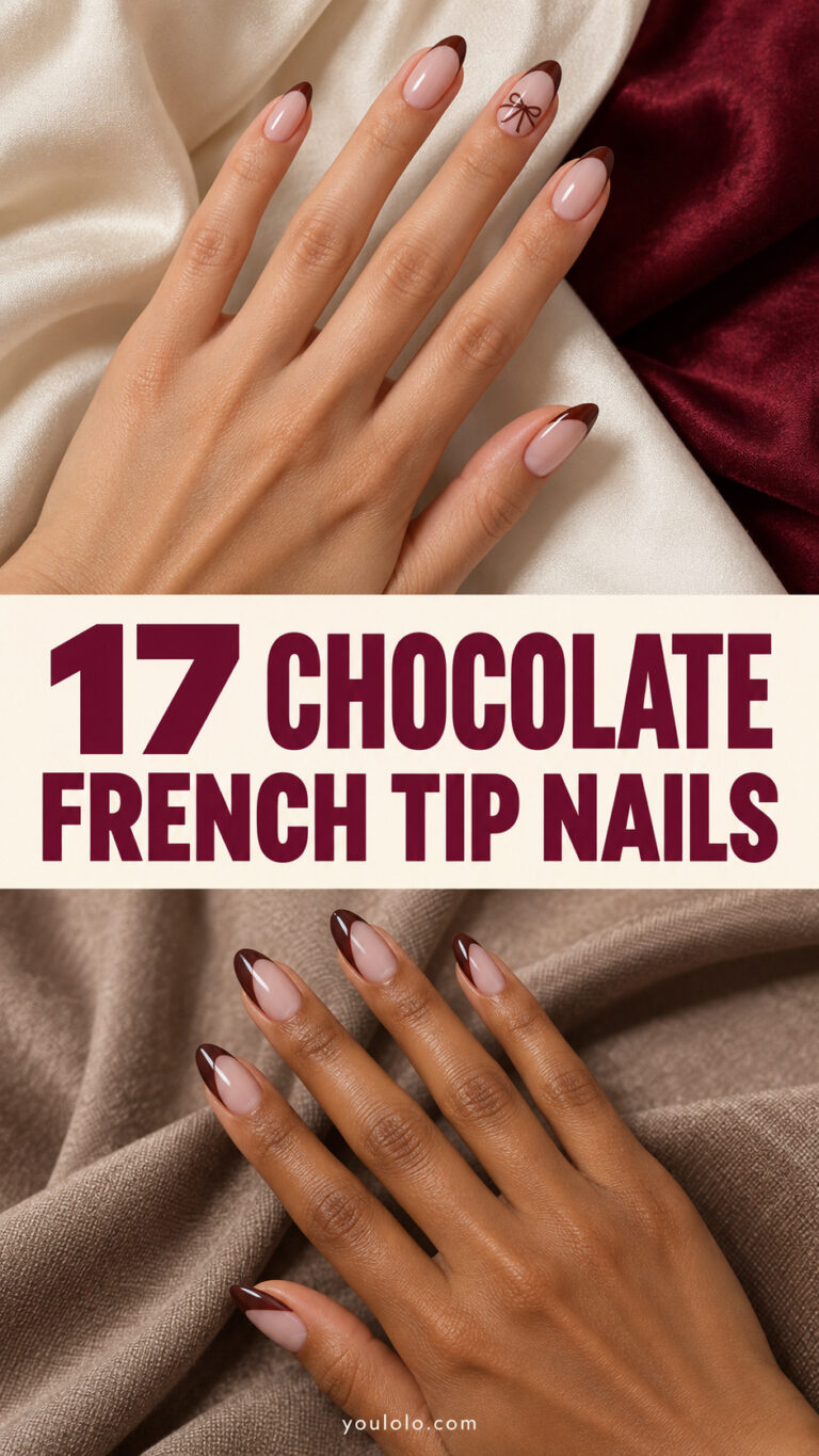 17 Chocolate French Tip Nails: Beautiful Bow Ideas