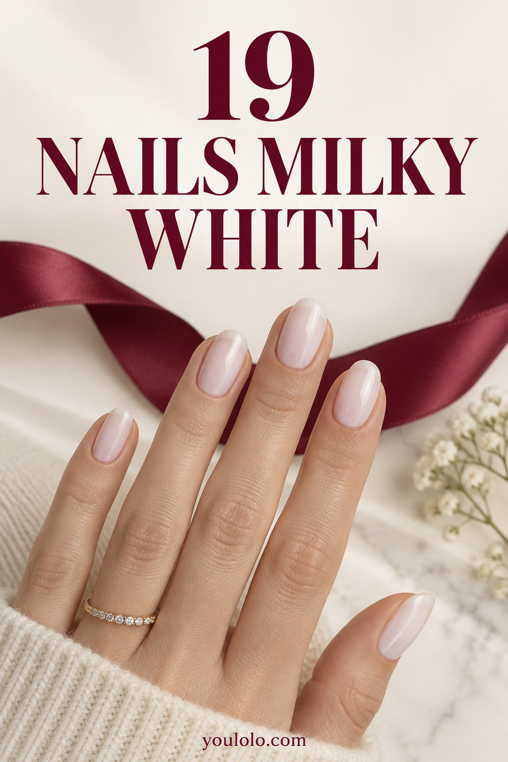 19 Nails Milky White ideas with a soft ivory manicure